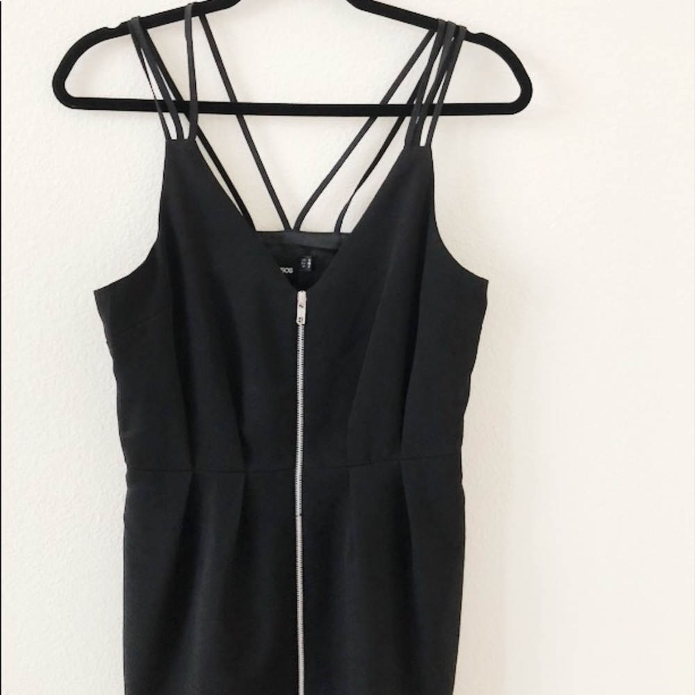 ASOS black dress with zipper detail size 8